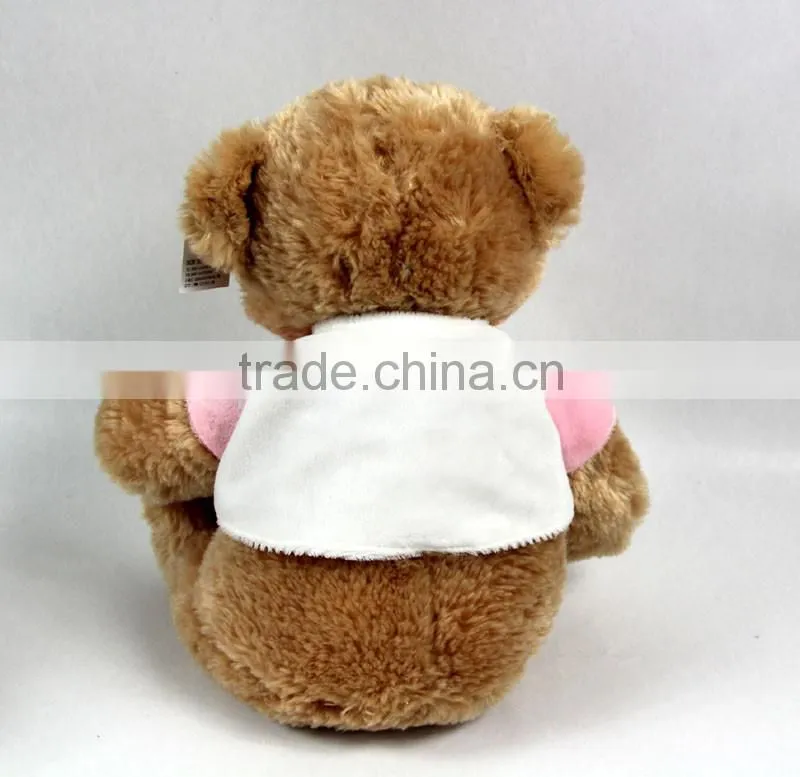 Luckiplus Hot Sale First Class Adorable Icecream Cloth Bear Pink and Blue Safe Technology Toy For Kids