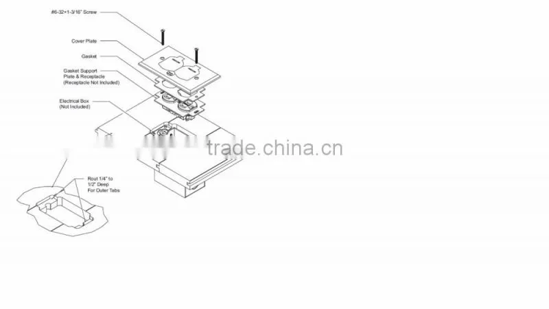 cUL UL Flush rectangular floor mount electrical boxes