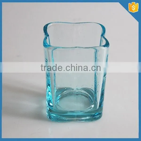 best price Blue square votive glass candle holder