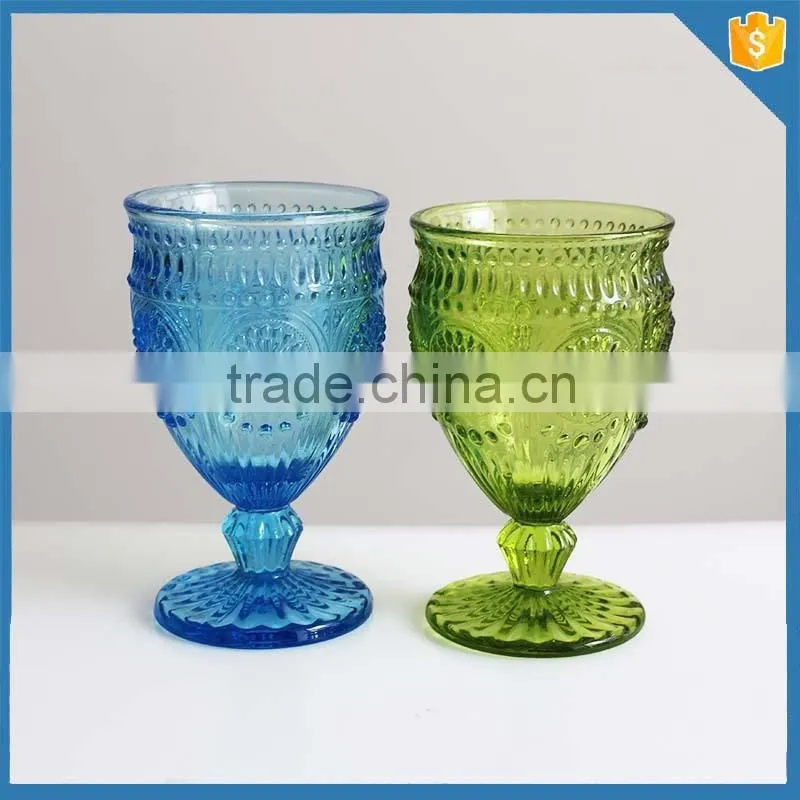 solid color sunflower design vintage glass goblet