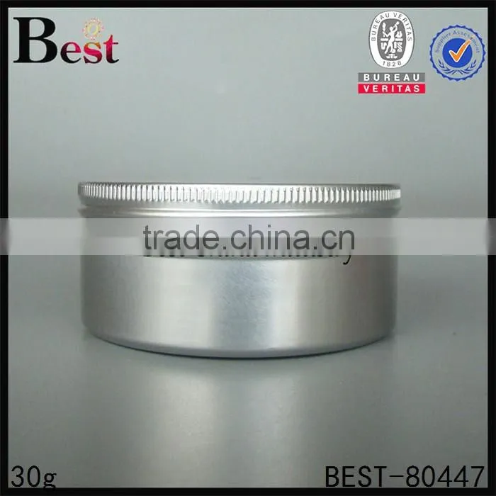 50g silver aluminium jar, pp plastic inner aluminum jars, aluminium cream jar