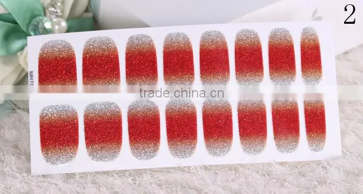 Rabbit pattern glitter cute children adult nail sticker red black nail art wrap nail sticker