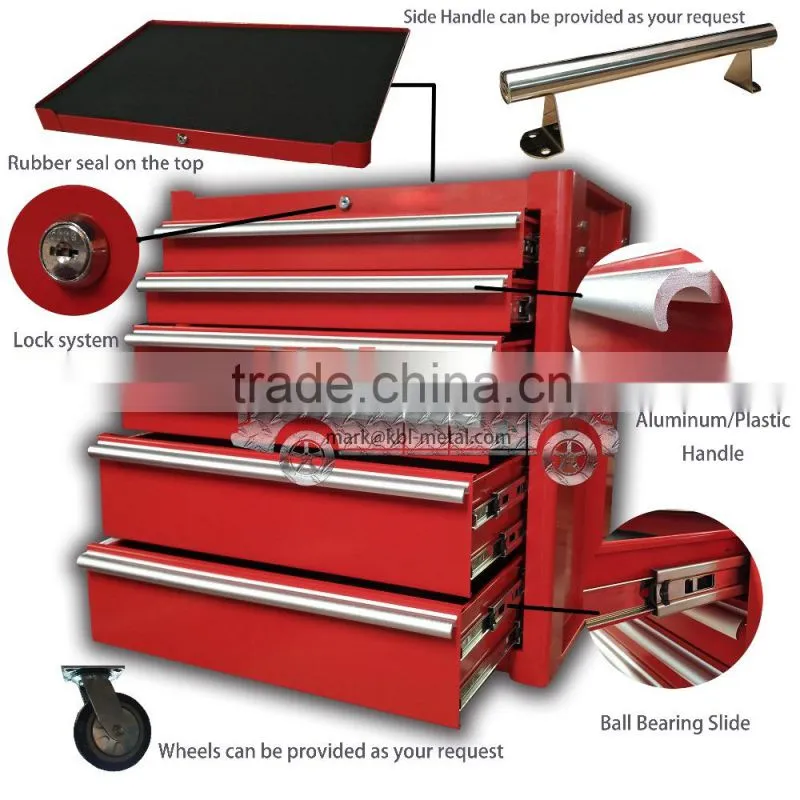 China 26" Powder Coated 6 drawers Metal Tools Storage/Garage/Small Workbench Rolling Tools Boxes(KBL-L26WB)(ODM/OEM)