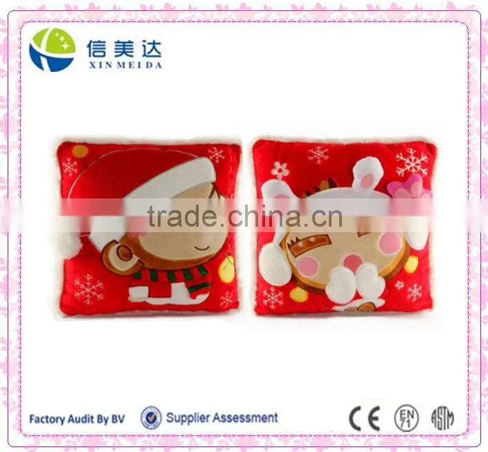 2015 Hot Selling Monkey Pattern Christmas Plush Cushion Pillow