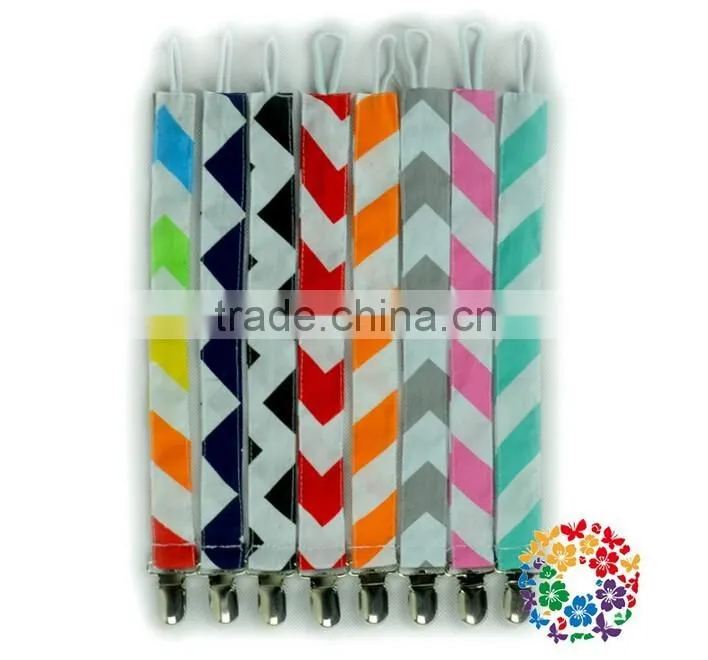 Wholesale Double-Sided Printing Ribbon Baby Soother Infants Pacifier Clips Chain