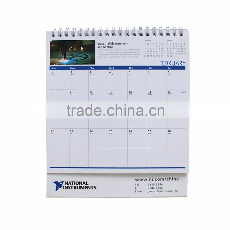 Wholesale monthly english desktop calendar printing