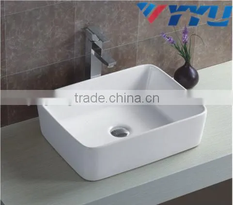 new desigh squre ceramic basin bathroom white square single hole art basin hot sale cheap price wash basin YB007