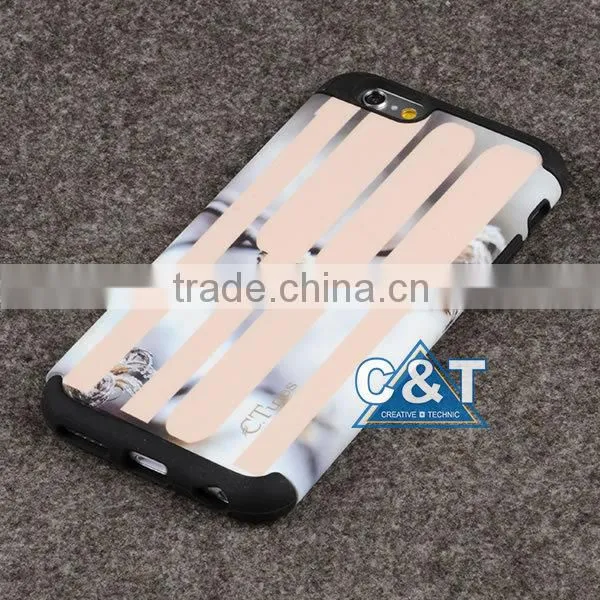 C&T Luxury Style High Quality silicone+pc hybrid combo case for iphone6 flower cover