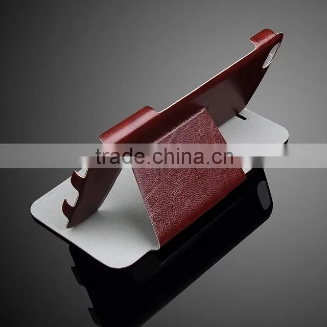 Elegant design ultra thin flip open stand leather case cover with embossed flower mobile phone leather case