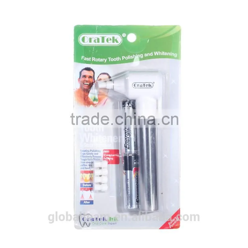 powered home tooth whitening kit with rubber replacement heads