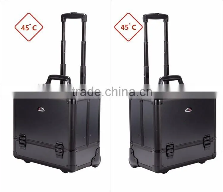 4 in 1 makeup trolley black professional cosmetic rolling makeup case