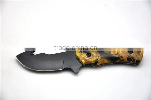 Military knife tactical assist knife with wood handle