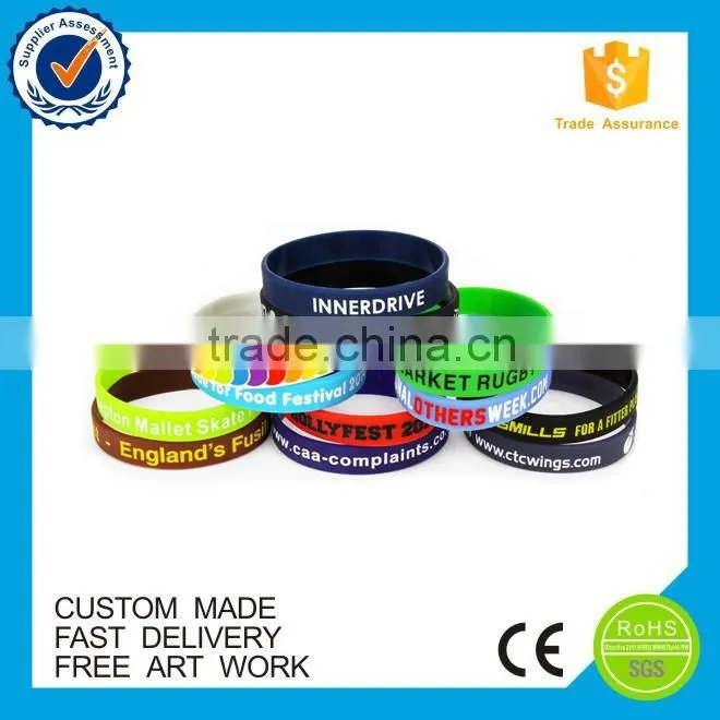 Personalized fitness silicone logo custom bracelet printing