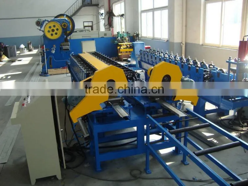 Double Layer Metal Steel Roller Shutter Slat Roll Forming Machine With Saw Cutting