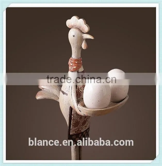 resin Chicken ornament sculpture Chicken in door decorative statue for home decoration