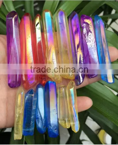 Angel Aura Quartz Crystal Platinum & Silver Coated Rainbows