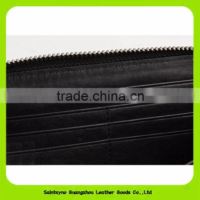 16908 Wholesale alibaba zipper classic mens rfid wallet genuine leather