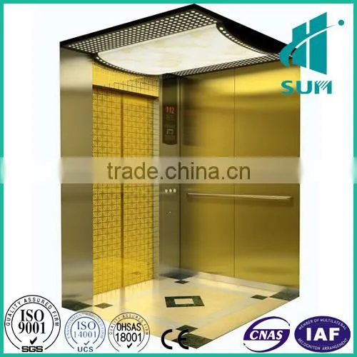 hairline stainless steel passenger lift 1000kg 1.0m/s