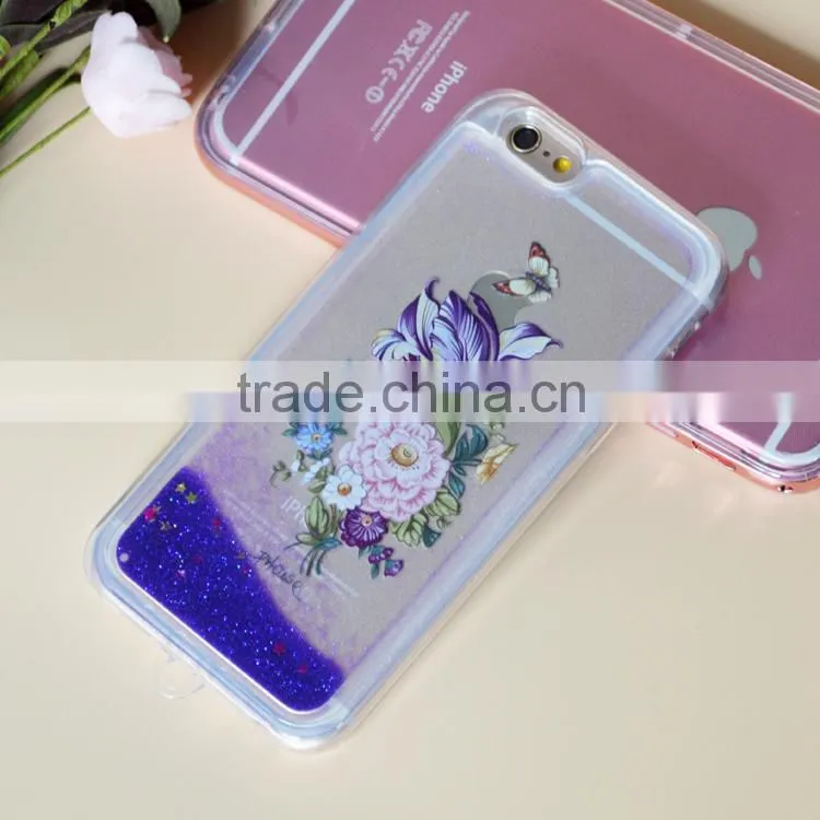 2016 hot selling liquid glitter case for iPhone6
