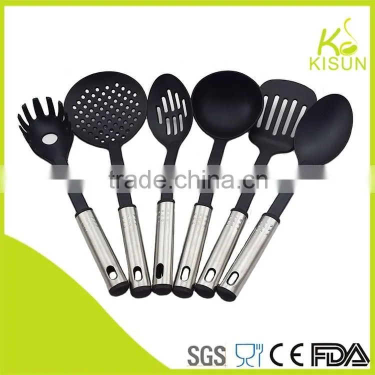Nylon kitchen tool nylon spoon with stainless steel handle