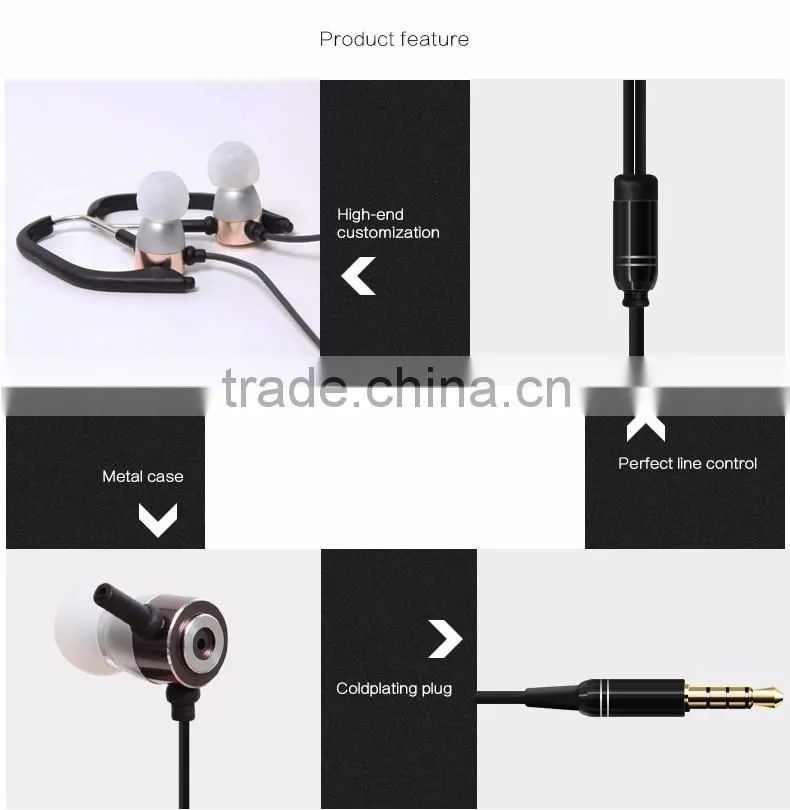 Wholesale High Quality Sport Earphone Metal Earphone for Samsung Earphone for Iphone