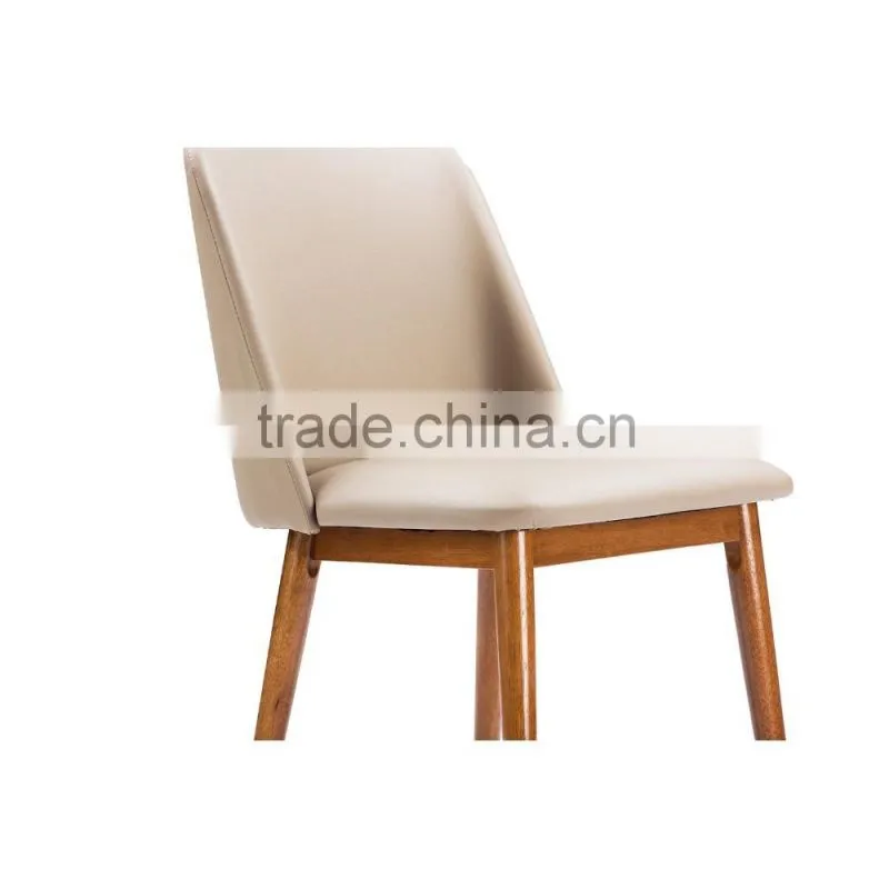 luxury top grain leather wood furniture dining chair