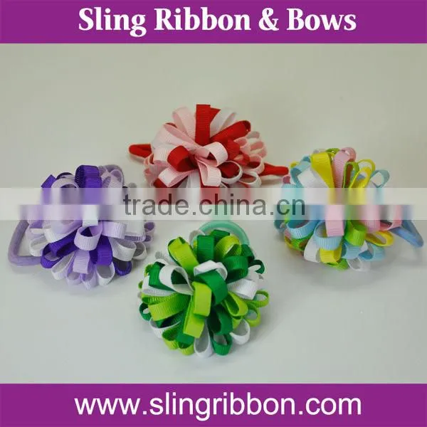 Elastic Hair Band With Ribbon Bow Ribbon Flower