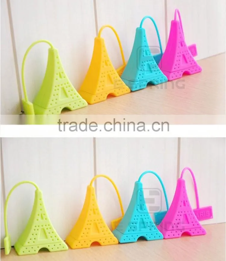 Mini Eiffel Tower design Infuser Filter Spoon Silione Tea Strainer