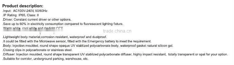 IP65 LED industrial lighting