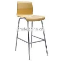 HY2014H Moulded Plywood Black Leatherette Low Backrest Bar Stools with Footrest, Swivel Bar Stools, Bar Stool
