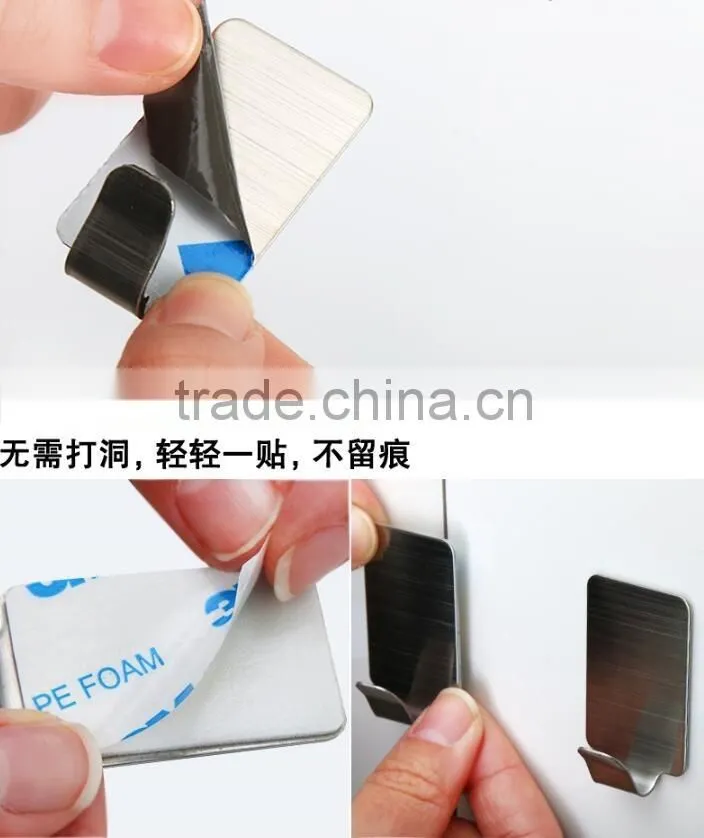 fashional stainless steel adhesive picture rail hooks and steel sticker hook