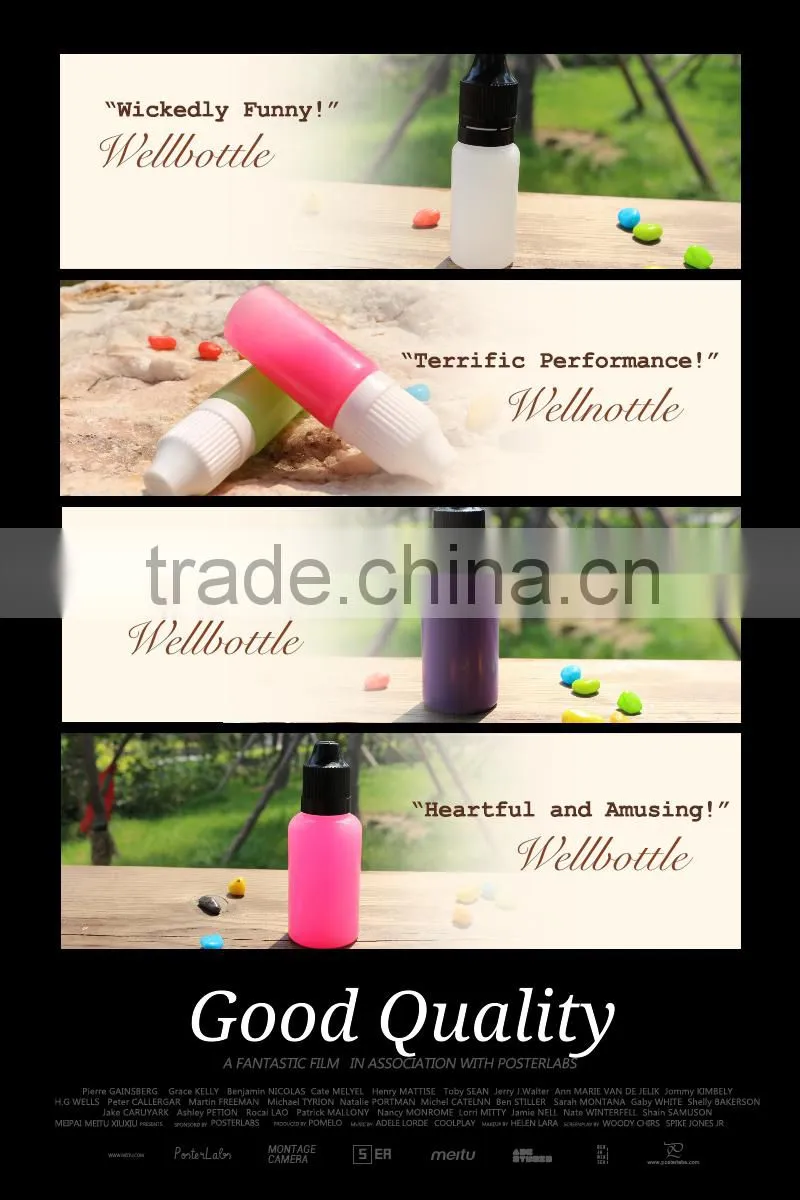 60ml unicorn bottle for e liquid with tamper evident cap for plastic e-liquid bottle