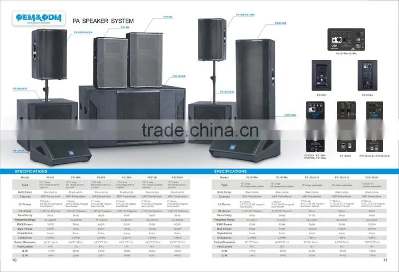 12 inch 2 Way Wood cabinet speaker box active speaker