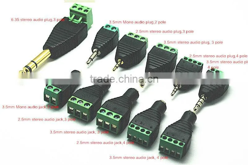 Environmental friendly Material solderless 3.5mm audio plug