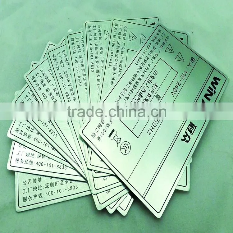 Aluminum nameplate and nameplate printing