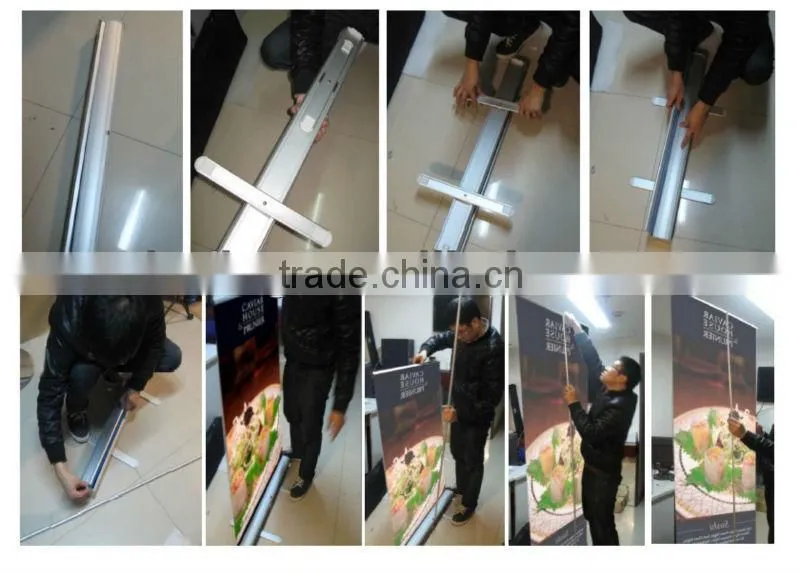 Advertising easy retractable roll up banner stand