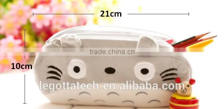 Wholesale high quality cheap lovely cartoon plush toy pencil case