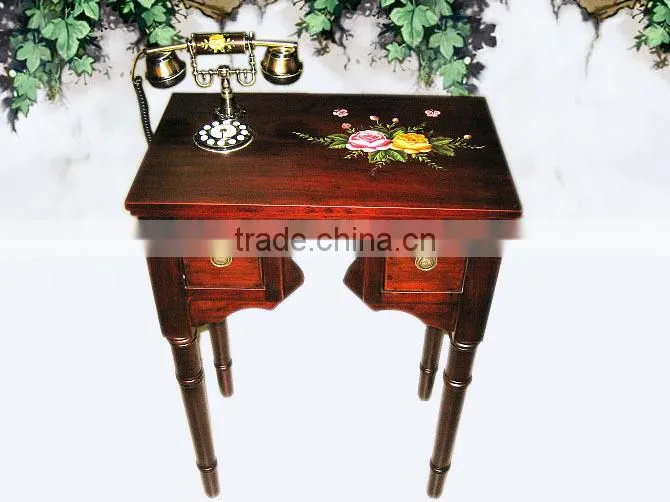 Wooden table vintage home decor table telephone desk