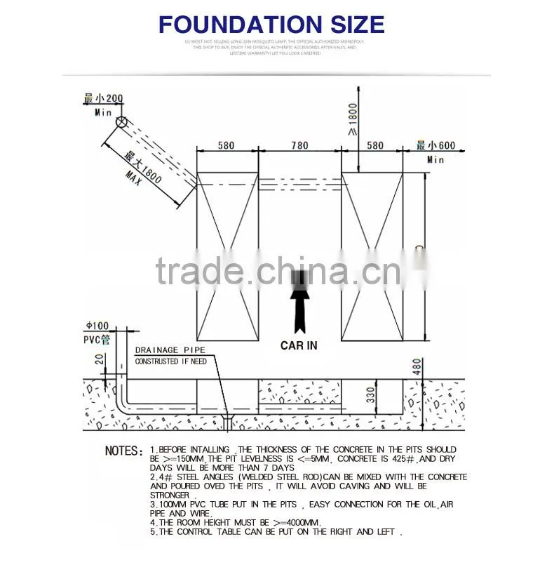 Hydraulic underground scissor car hoist lift price for garage equipments