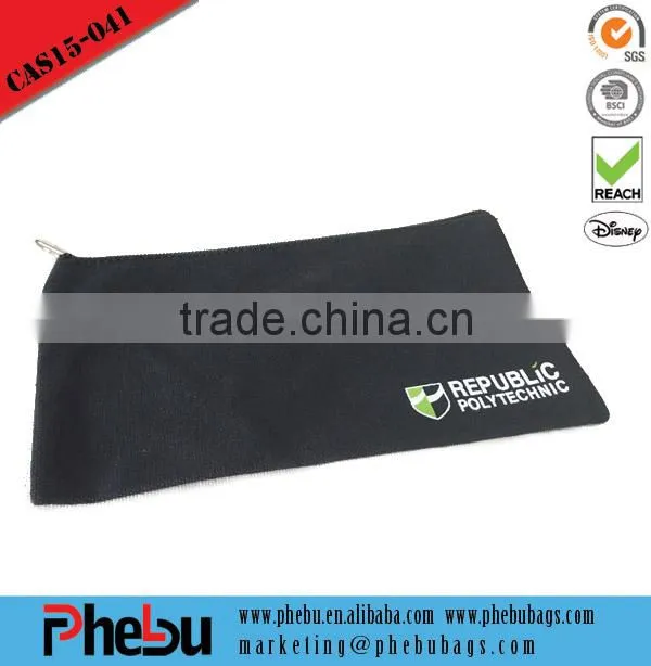 Custom checp black printed canvas tote shopping bag(CAS15-040)