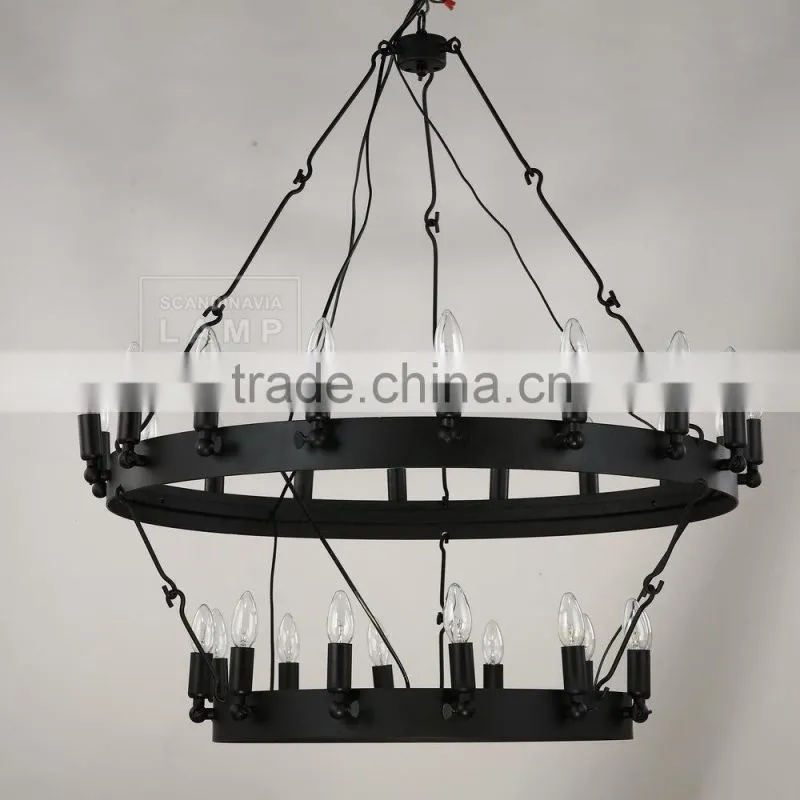 Vintage Industrial Pendant Lighting Iron Ceiling Lamp candle Chandelier