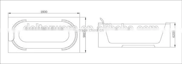 health spa massage bathtub, square thicken family indoor bathtub, foshan factory brand bathtub manufacturer