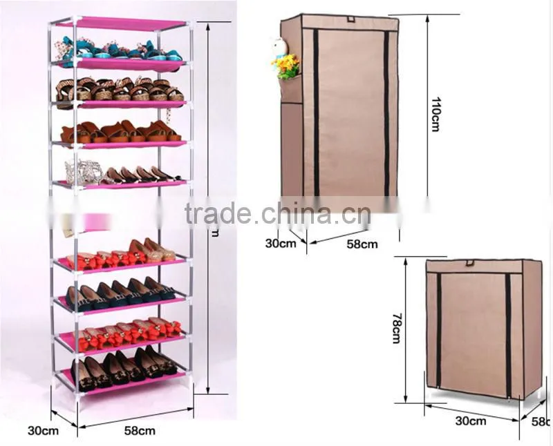 Hot selling covered container shoe rack with canvas FH-F0207