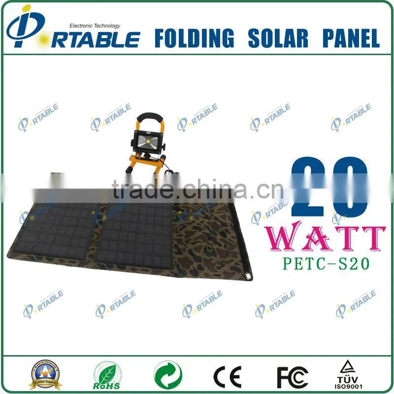 20W 18V / 5V flexible solar charger for mobiles, power bank