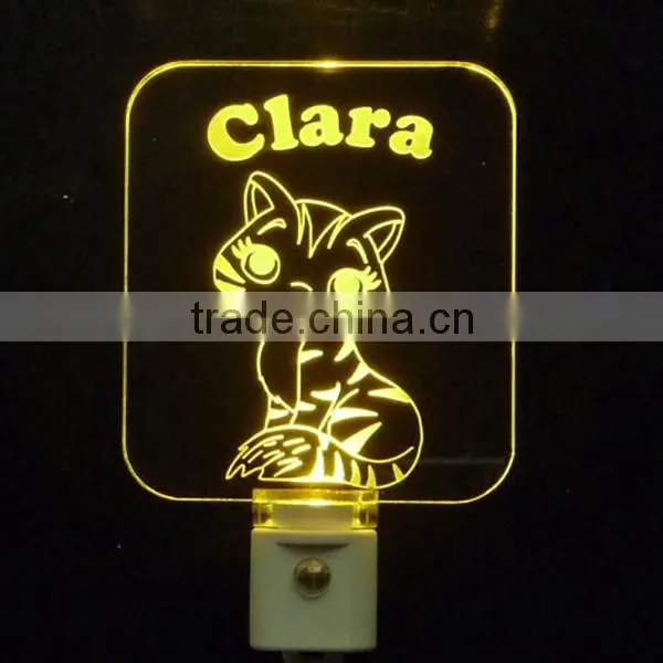 custom Personalized Kitty Cat LED Night Light, Kitten, Animal, Girl, Lamp maker