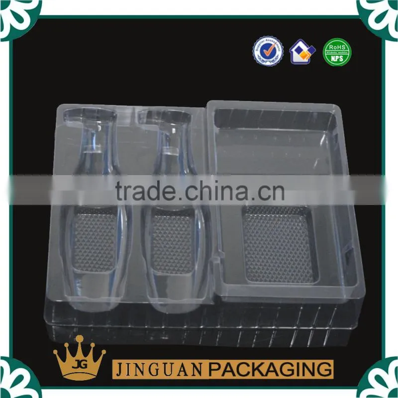 Custom clear cosmetic PVC tray cosmetic blister pack