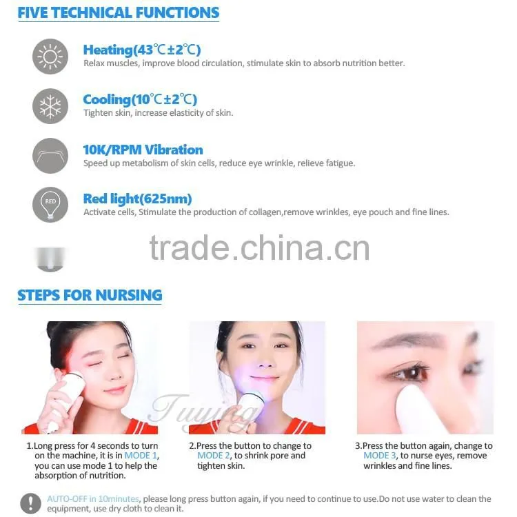 Warm and cold photon LED Vibration facial care beauty machine