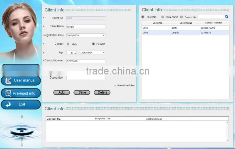 2016 Newest Portable Skin analysis machine Skin analyzer with CE