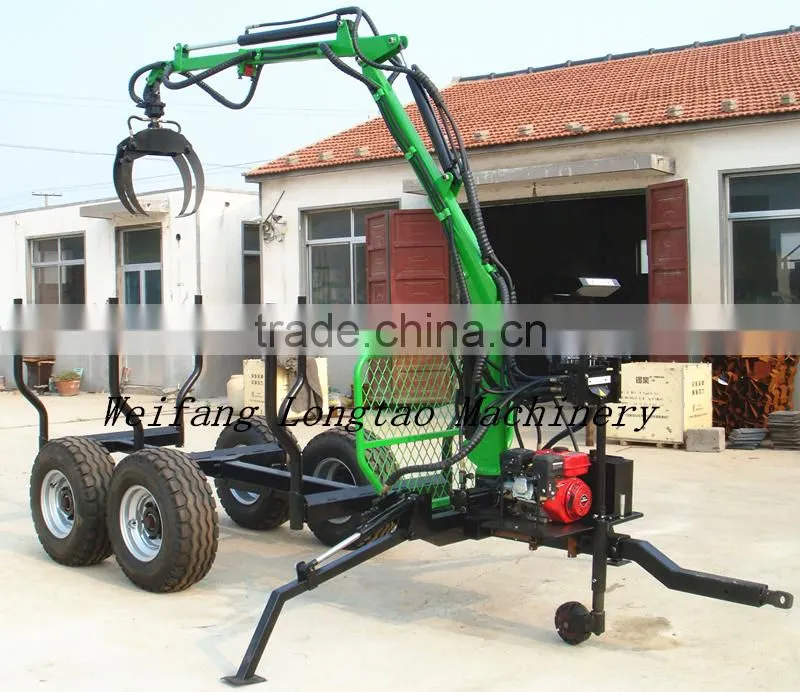 ATV Towable Self Powered Hydraulic Timber Trailer/Log Trailer with Crane LT3000