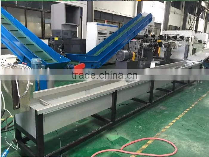 waste plastic pe LDPE HDPE film three stage water ring hot cut pellletizing recycling line